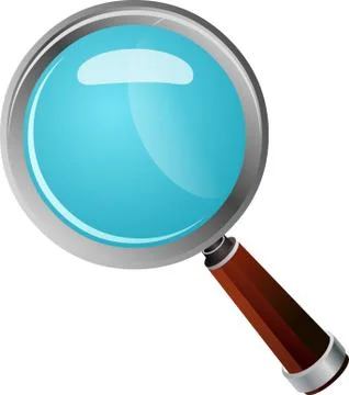 Magnifying glass vector, isolated on white background. Stock Illustration