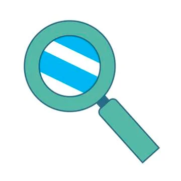 Magnifying Glass on white background. Vector illustration in trendy flat style Stock Illustration
