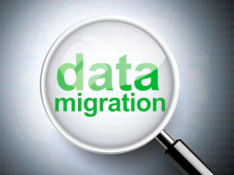 Magnifying glass with words data migration イラスト素材