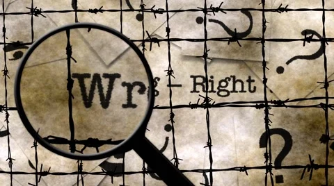 Magnifying glass on wrong right concept Stock Footage 55212880