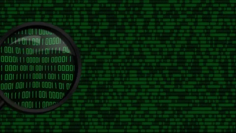 Magnifying glasses finding Virus word on computer Stock Footage 125177755