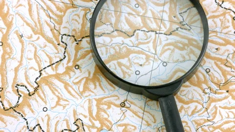 Magnifying lens on blank map Stock Footage 140742570
