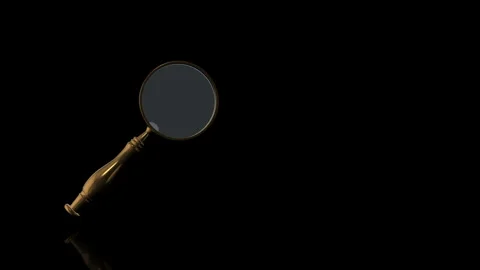 Magnifying Lens turns on itself - loop animation Video stock 253352894