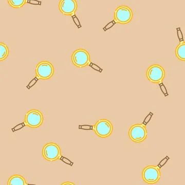 Magnifying search glass vector seamless pattern Stock Illustration