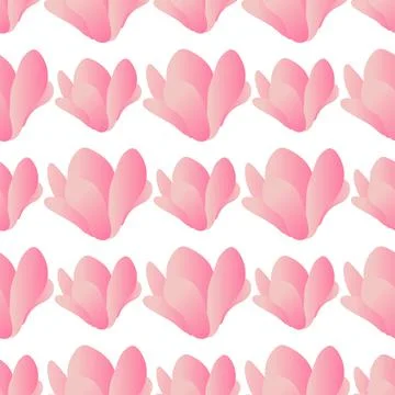 Magnolia flower bloom seamless pattern textile print. repeat pattern backgrou Stock Illustration