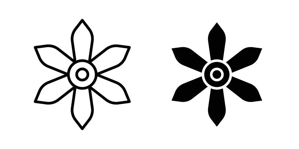 Magnolia icon linear versions pack on white background イラスト素材