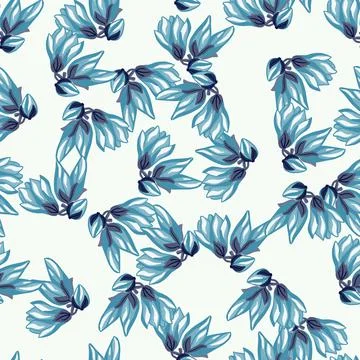 Magnolia seamless pattern. Romantic flower background. Stock Illustration