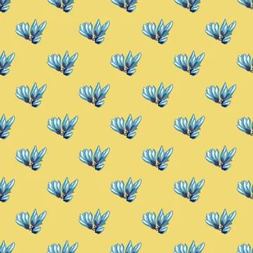 Magnolia seamless pattern. Romantic flower background. Stock Illustration