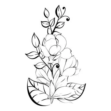 Magnolia vector pattern. Spring clipart, design element in romantic style Stock Illustration