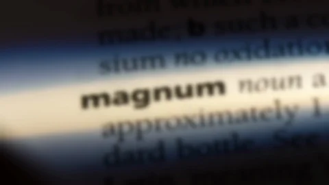 Magnum word in a dictionary. Stock Footage 99563199