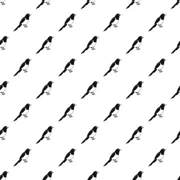 Magpie bird pattern seamless Stock Illustration