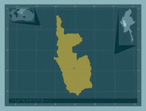 Magway, Myanmar. Solid color shape 库存插图