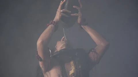 MAHADEVA Drinking Poision / Vish. The Destroyer God Lord Shiva. India Stockbeeldmateriaal 138522367