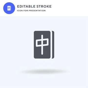 Mahjong icon vector, filled flat sign, solid pictogram isolated on white, log Stock Illustration