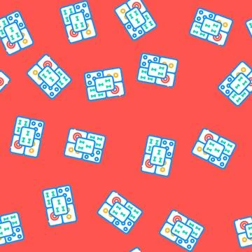 Mahjong tiles board table vector seamless pattern Stock Illustration
