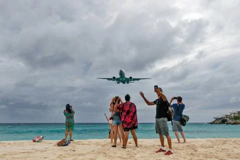 At Maho beach Foto stock