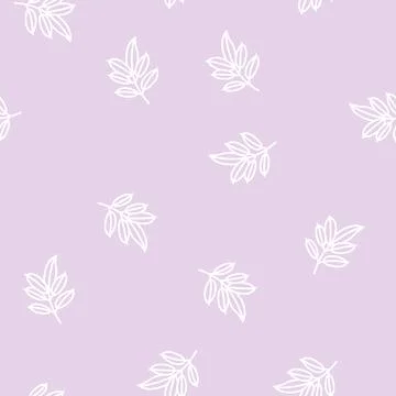 Mahogany leaf line seamless pattern Stock Illustration