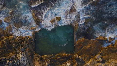 Mahon Rock Pool aerial view Video stock 74831210