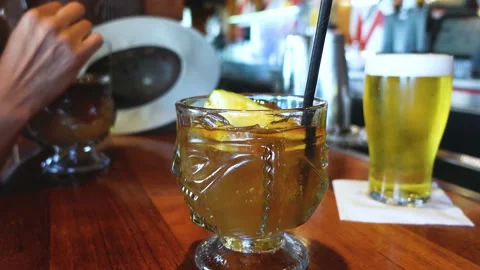 Mai Tai - drinks at bar Stock Footage 202600877