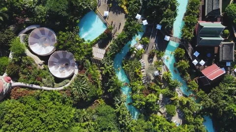 Mai Thai River relax attraction in Siam Park, Tenerife, Costa Adeje, Spain - 21 Video stock 228969272