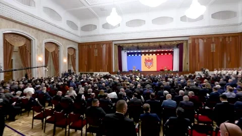 Maia Sandu assumes second term after victory in Moscow-contested elections, Chis Stock Footage 296250436