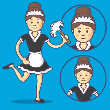 Maid cartoon 스톡 일러스트