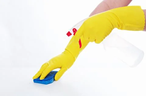 A maid cleaning up a mess Stock Photos