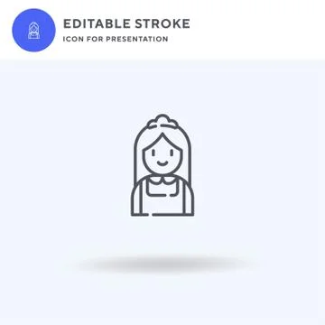 Maid icon vector, filled flat sign, solid pictogram isolated on white, logo i 스톡 일러스트
