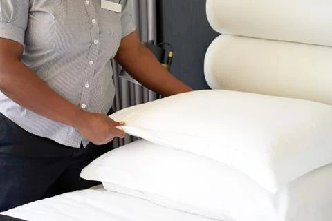 Maid Making Bed Stock Photos