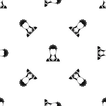 Maid pattern seamless black Stock Illustration