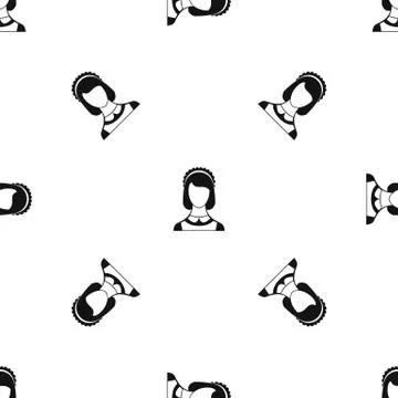 Maid pattern seamless black Stock Illustration