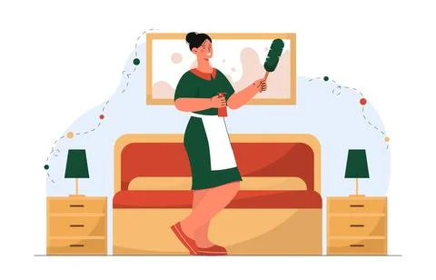 Maid in room vector Stock-Illustration