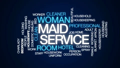 Maid service animated word cloud, text design animation. Stock Footage