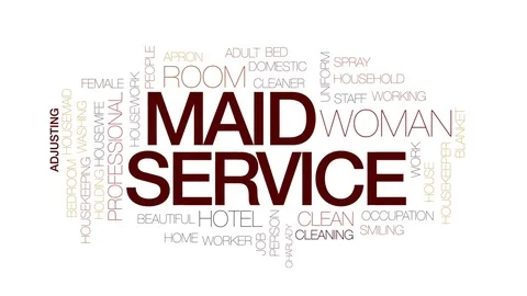 Maid service animated word cloud, text design animation. Kinetic typography. Stock Footage 79903356