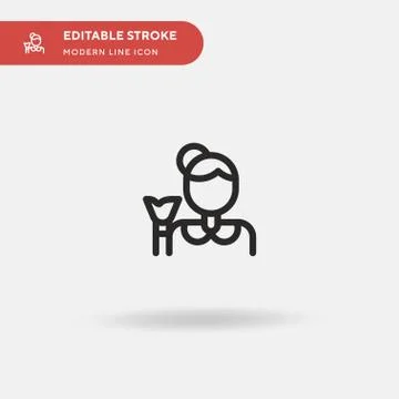 Maid Simple vector icon. Illustration symbol design template for web mobile U 스톡 일러스트