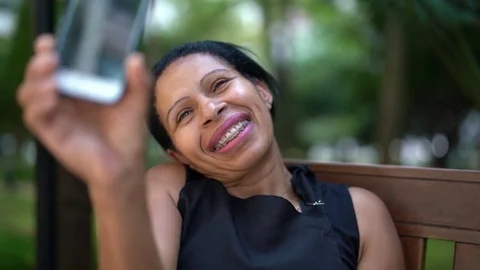 Maid Taking a Selfie with Mobile Stock Footage 84949974