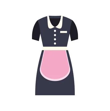 Maid uniform flat icon representing cleaning service worker Stock Illustration