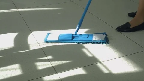 The maid washing the floor. Stock Footage 82068860
