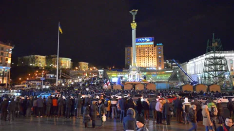 Maidan in the evening Stock Footage 33075588