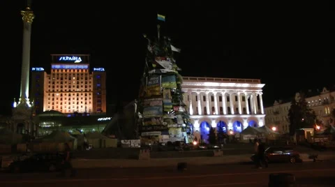 Maidan independence square at night Video stock 40276034
