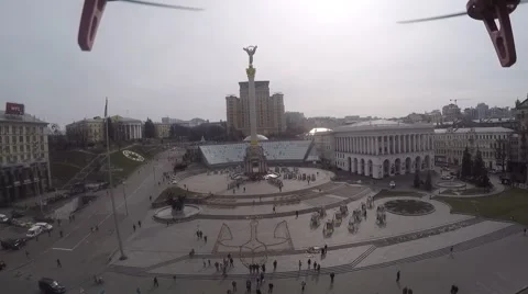 Maidan square from drone Stock Footage 49073545