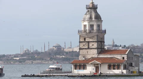 Maiden Tower istanbul Stock Footage 37809975