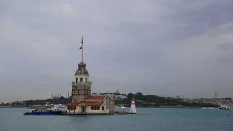 Maiden Tower in sunset Video stock 91238964