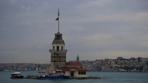 Maiden Tower in sunset Video stock 91239063