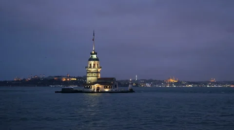 Maidens tower at dusk 库存影片 58142773