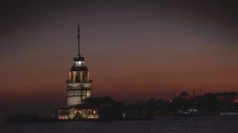 Maiden's tower at night Video stock 10751876