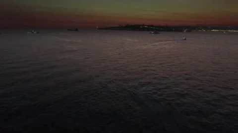 Maiden's Tower at Night Stock Footage 58259290