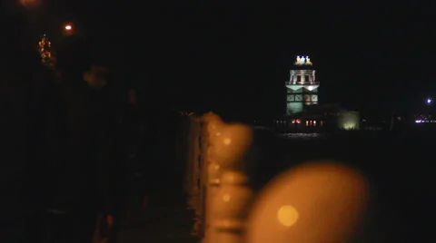 The Maiden's Tower night light  Stock Footage 63061517