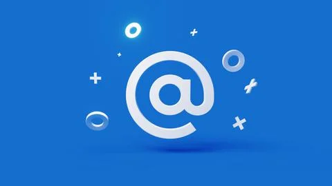 Mail 3d icon on a simple blue background 4k Stock Illustration
