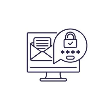 Mail access icon, authentication with a password Stock Illustration